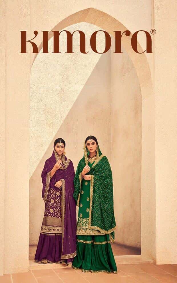 Kimora Launch Kimora Vol 11 Dola Silk Jacquard 1101-1107 Series Sharara Suit Wholesale Catalog (7 Design)