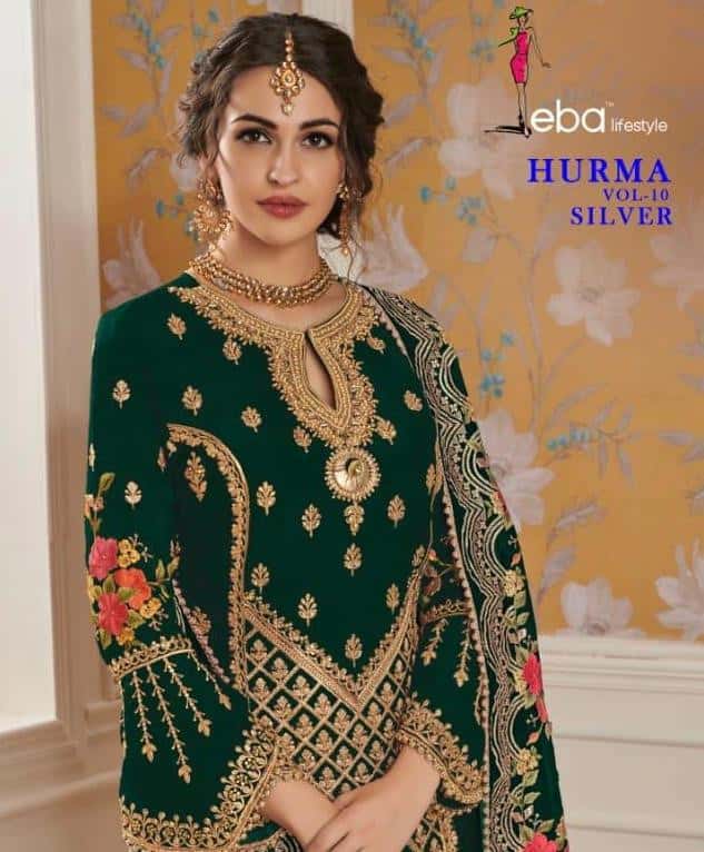Eba Lifestyle Presenting New Designer Salwar Suits Catalog Hurma Vol-10 Silver