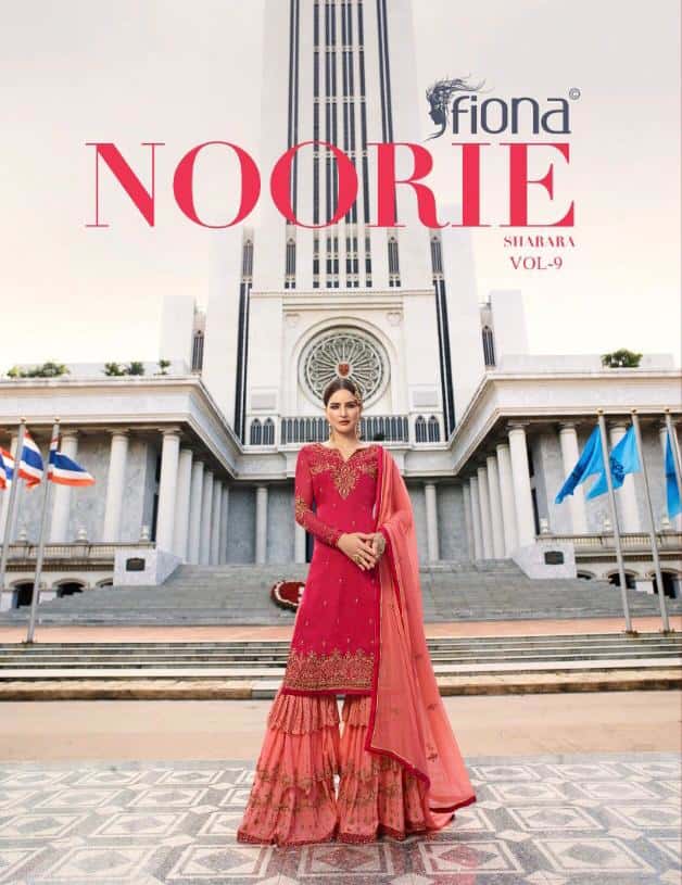 Fiona Noorie Vol 9 Traditional Wear Satin Georgette Sharara Style Suit Collection