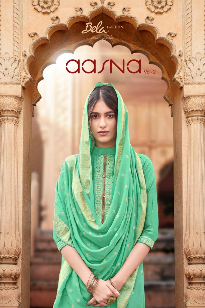 Aasna Vol 2 By Bela Viscose Muslin 1584-1592 Series Charming Look Dress Materials In Surat Market