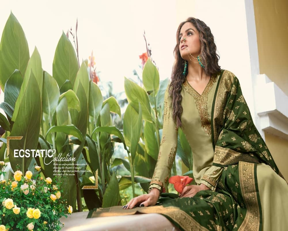 Meera Trendz Zisa Banarasi Vol 9 11901-11908 Series Satin Georgette Festival Wear Salwar Suits In Surat