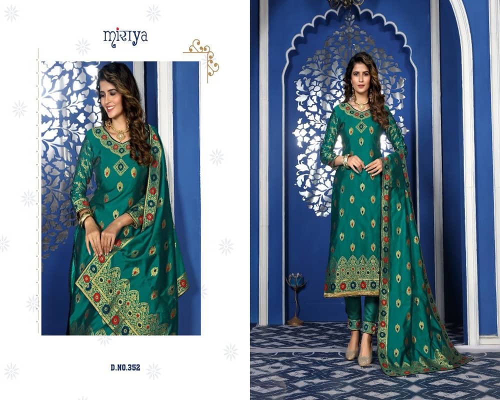 Basanti By Aarav Trendz Silk Jacquard Designer Suits Supplier Catalog Wholesale