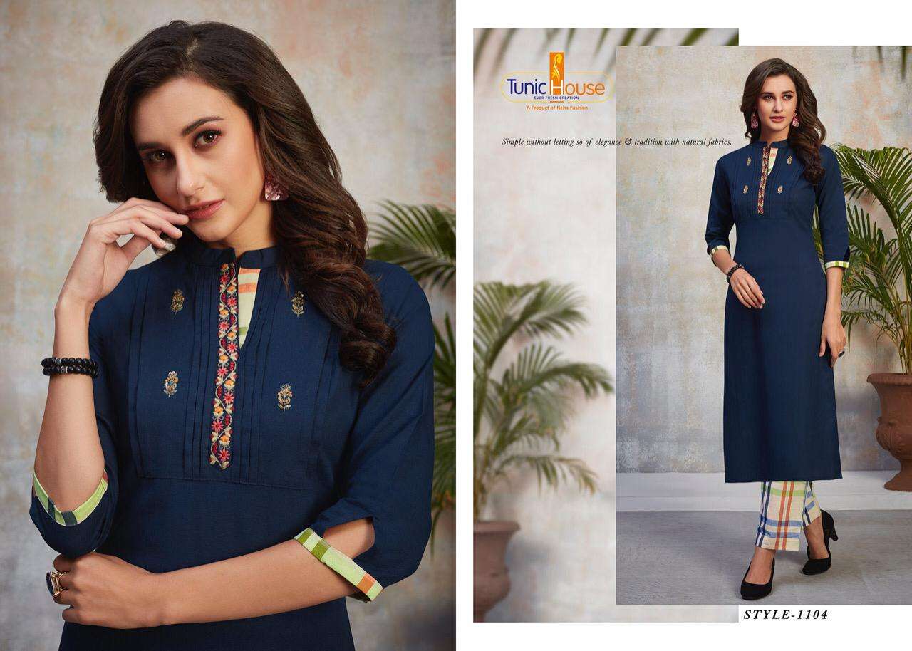 Tunic House Najuk Vol 2 Top With Palazzo And Hand Work Elegant Collection Wholesale Catalog