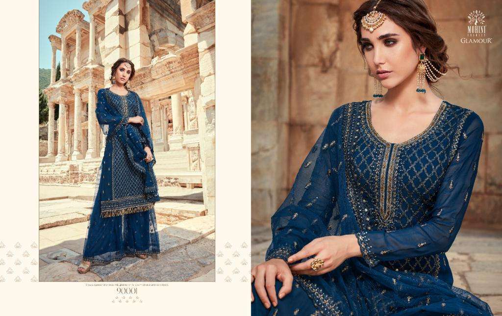 Mohini Glamour Vol 90 Georgette Sharara Stylish Party Wear Suits Wholesale Catalog