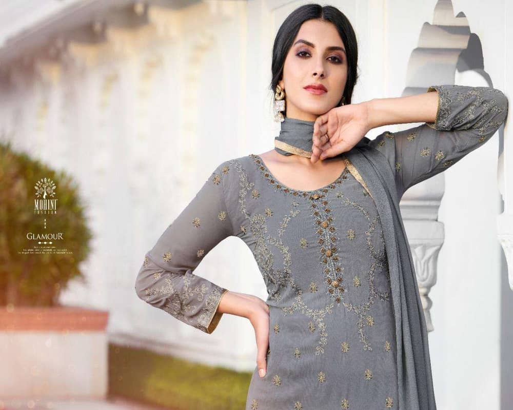Mohini Glamour Vol 94 Georgette Embroidery Chudidar Salwar Kameez