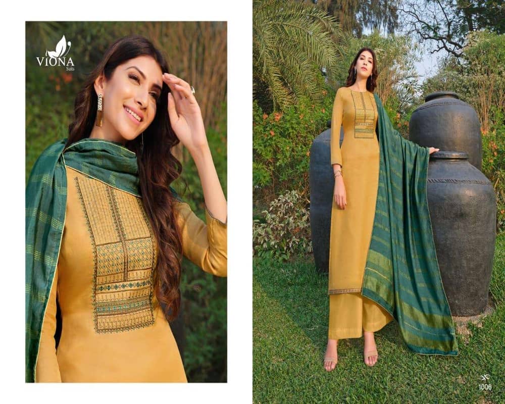 Asmee By Viona Silk Embroidery Work Classy Suits Wholesale Catalog