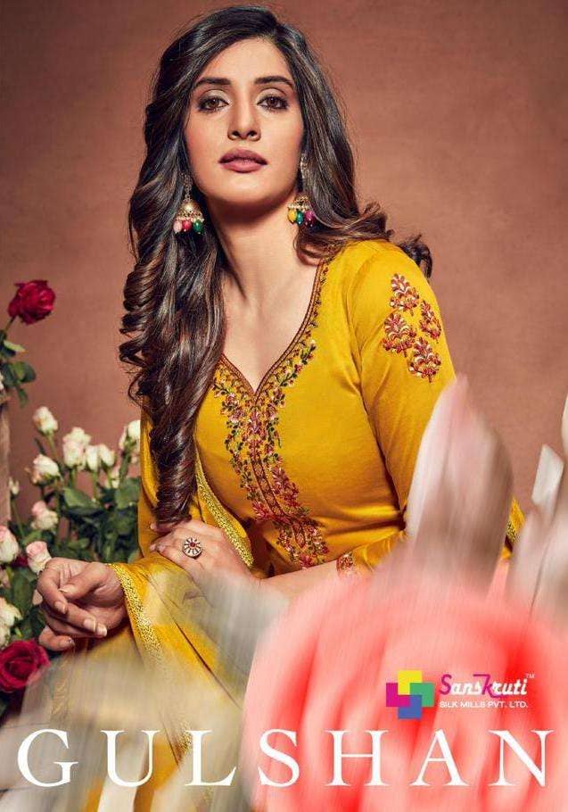 Sanskruti Gulshan Jam Silk Embroidery Salwar Kameez