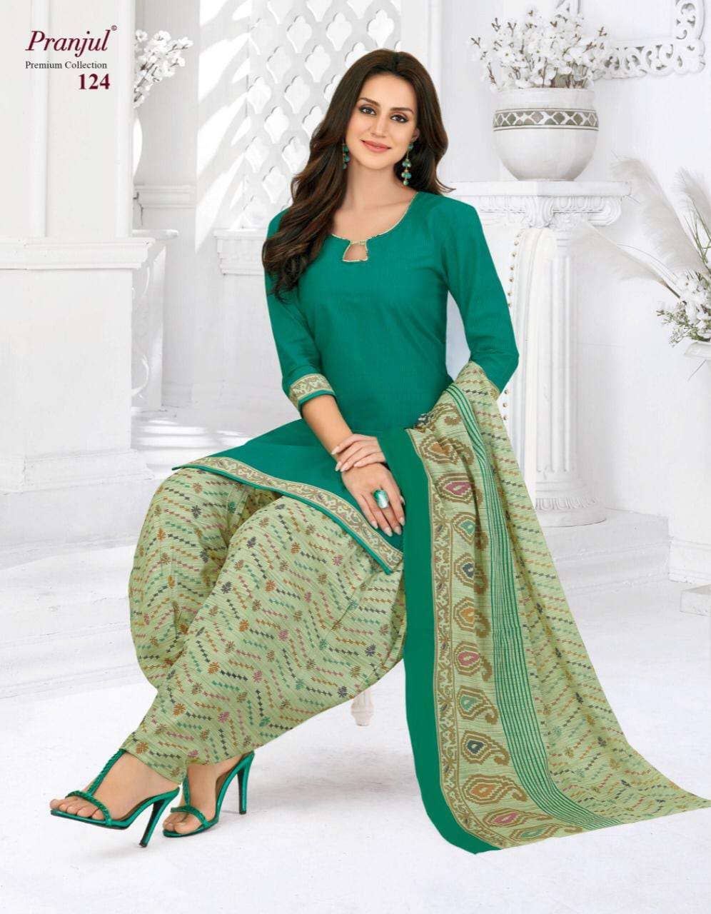 Pranjul Premium Collections Cotton Readymade Patiyala Suits At Best Rates