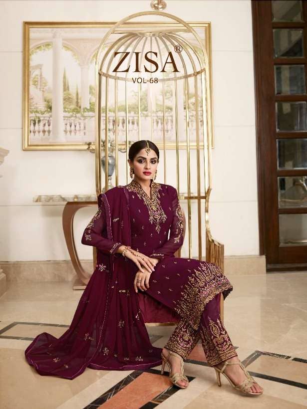 Meera Zisa Vol 68 Georgette Embroidery Indian Salwar Kameez