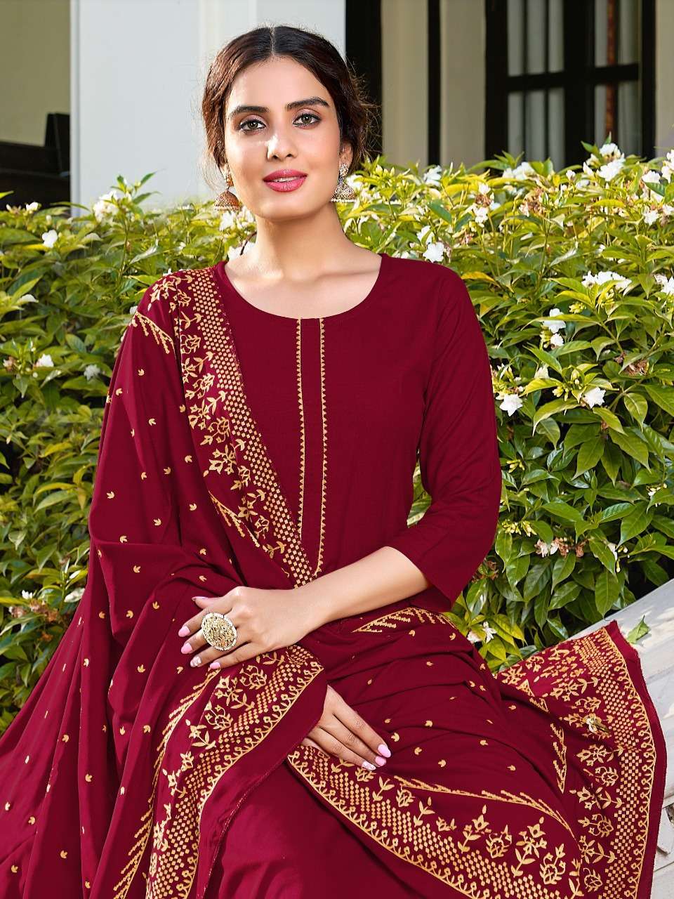 BANWERY FASHION PANGHAT 1001 TO 1006  RAYON KURTI PANT WITH DUPPATA SET WHOLESALE RATE 