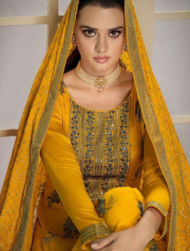 GRAMO PRESENT SUKUN VOL 2 HEAVY CHINON VISCOSE WITH EMBRODIERY WORK READY MADE SALWAR SUIT 