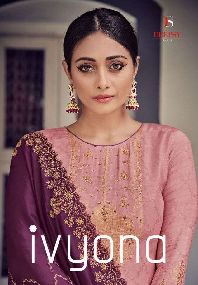 IVYONA BY DEEPSY PURE VISCOSE JACQUARD WITH HAND EMBROIDERY SALWER KAMEEZ WHOLESALE RATE 