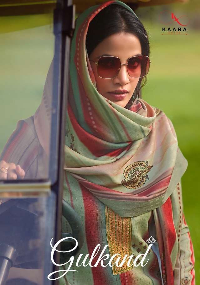 KAARA SUITS GULKAND PASHMINA WITH EMBROIDERY WORK WINTER SALWER SUITS WHOLESALE RATE 