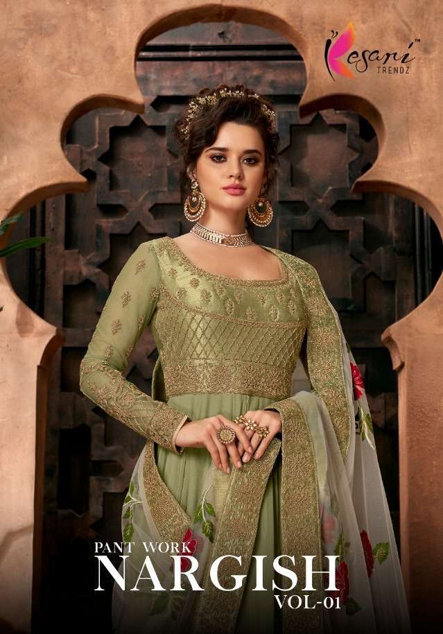 KESARI TRENDZ NARGIS VOL 1 LONG GOWN STYLE SUITS COLLECTION WHOLESALE RATE 