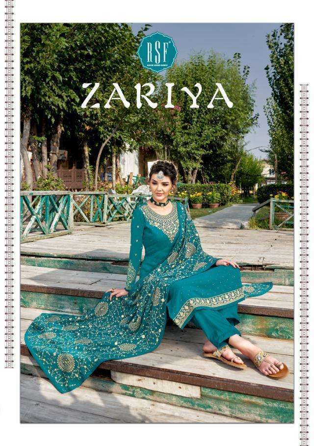 RSF ZARIYA FAUX GEORGETTE WITH HEAVY EMBRODIERY WORK KARVA CHAUTH SPECIAL SUIT COLLECTION WHOLESALER 