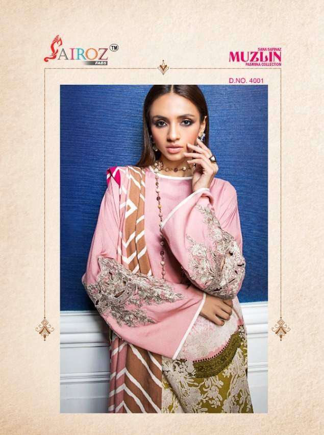 SAIROZ PRESENT SANA SAFINAZ PAKISTANI STYLE PASHMINA WEAR SUIT 