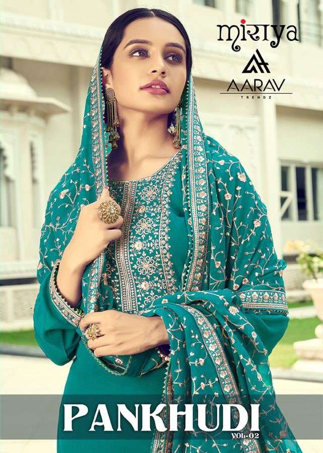 AARAV TRENDZ PANKHUDI VOL 2 EMBROIDERY WORK SUITS WHOLESALE RATE 