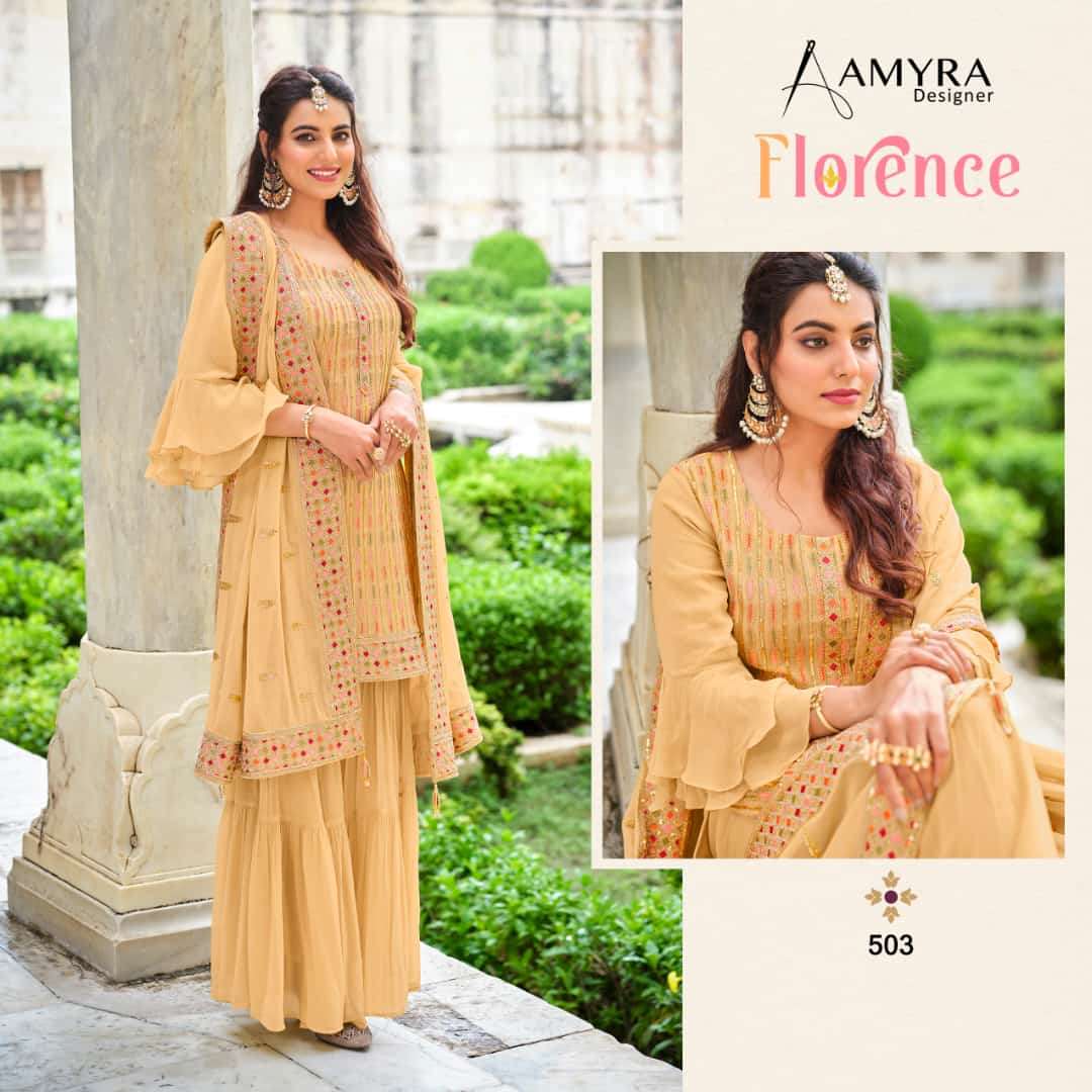 AMYRA DESIGNER FLORENCE GEORGETTE WEAR DESINGER PARTY WEAR SALWAR KAMEZZ WHOLESALER 