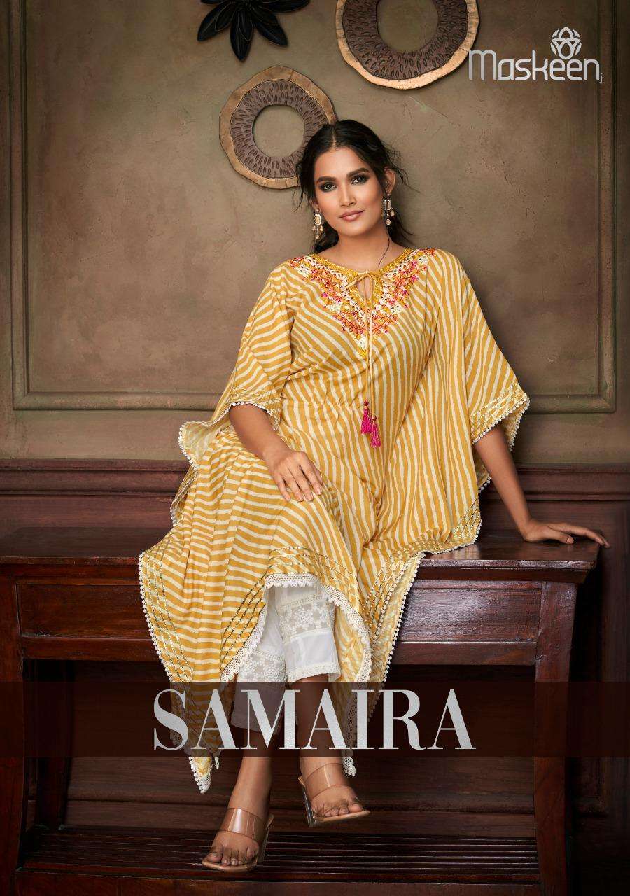 MASKEEN SAMAIRA DESIGNER KAFTAN STYLE KURTI COLLECTION SUPPLIER 
