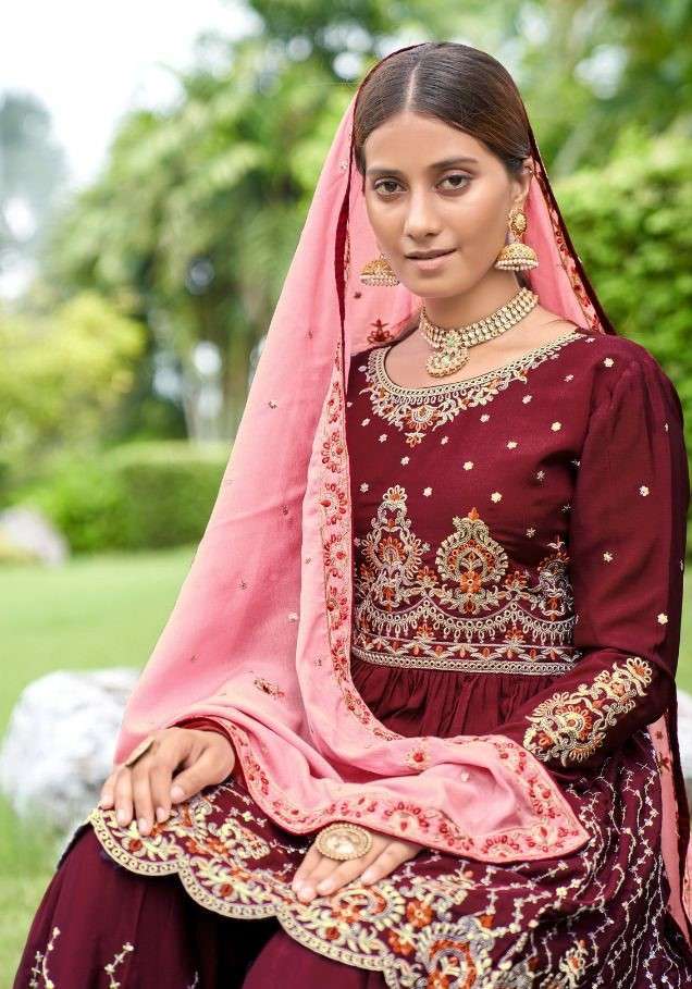 RSF PRESENT KANCHI PURE CHINNON WITH STITCH SARARA SUIT COLLECTION WHOLESALE PRICE 