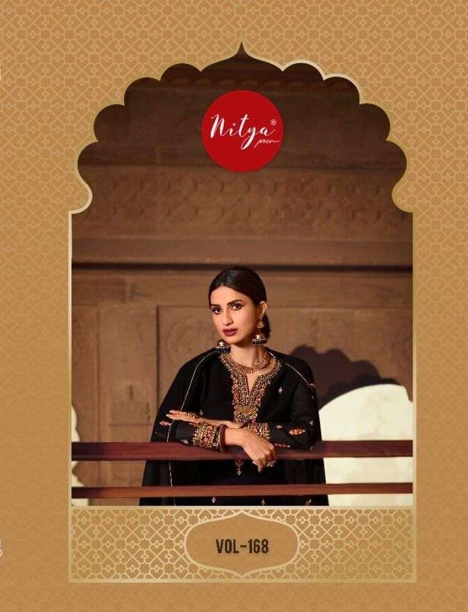 LT NITYA VOL 168 SERIES 6801 TO 6806 PARTY WEAR SALWER SUIT WHOLESALE RATE 