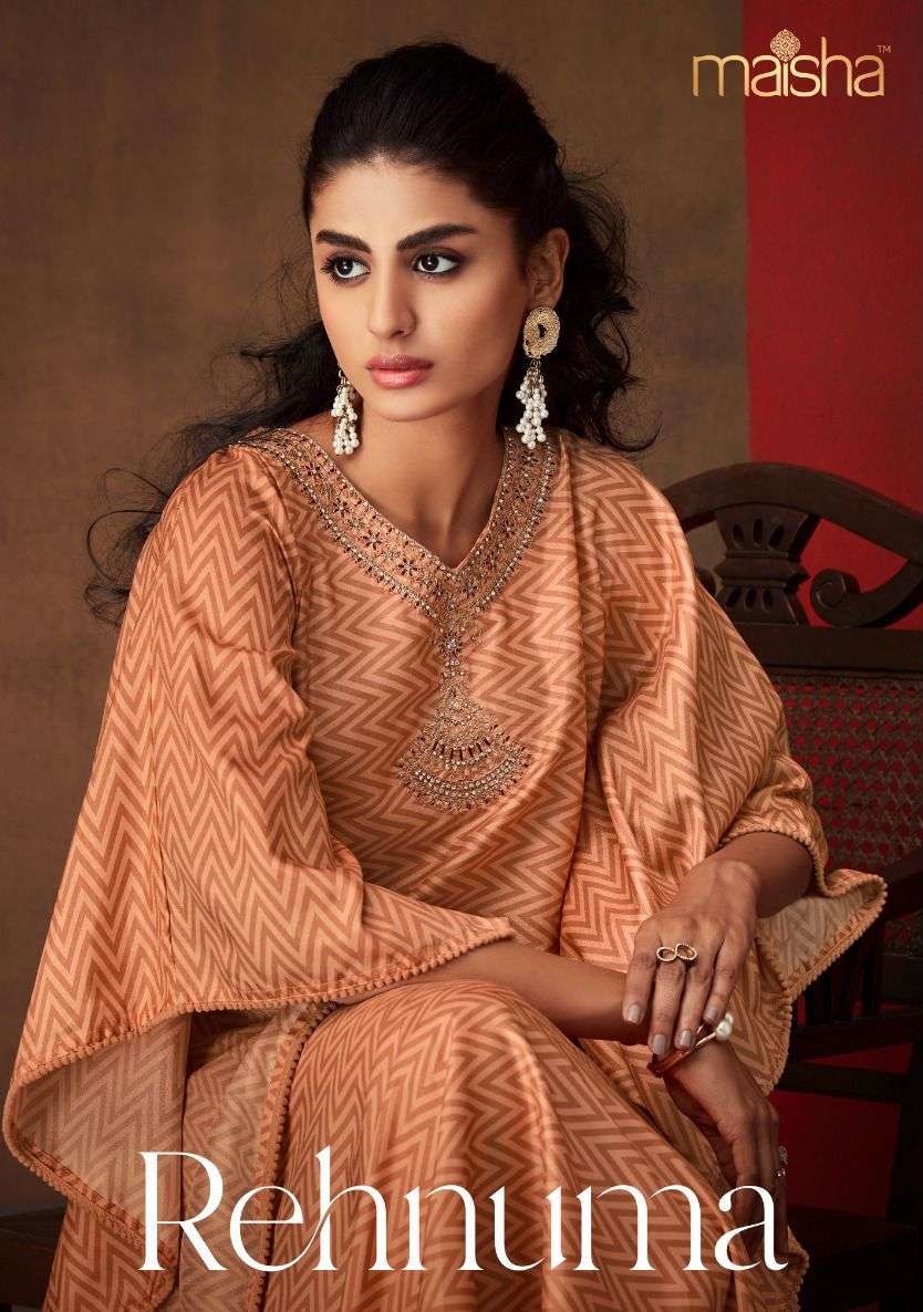 MAISHA PRESENT REHNUMA SILK WITH PRINTED KAFTAN WHOLESALE RATE 