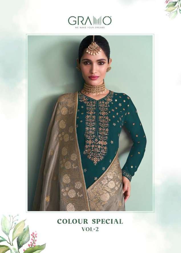 GRAMO COLOUR SPECIAL VOL 2 FAUX GEORGETTE SHARARA LATEST CATALOGUE  