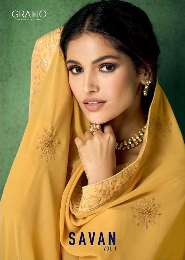 GRAMO SAVAN VOL 1 DESIGNER GEORGETTE LATEST SALWAR KAMEEZ WHOLESALE RATE 