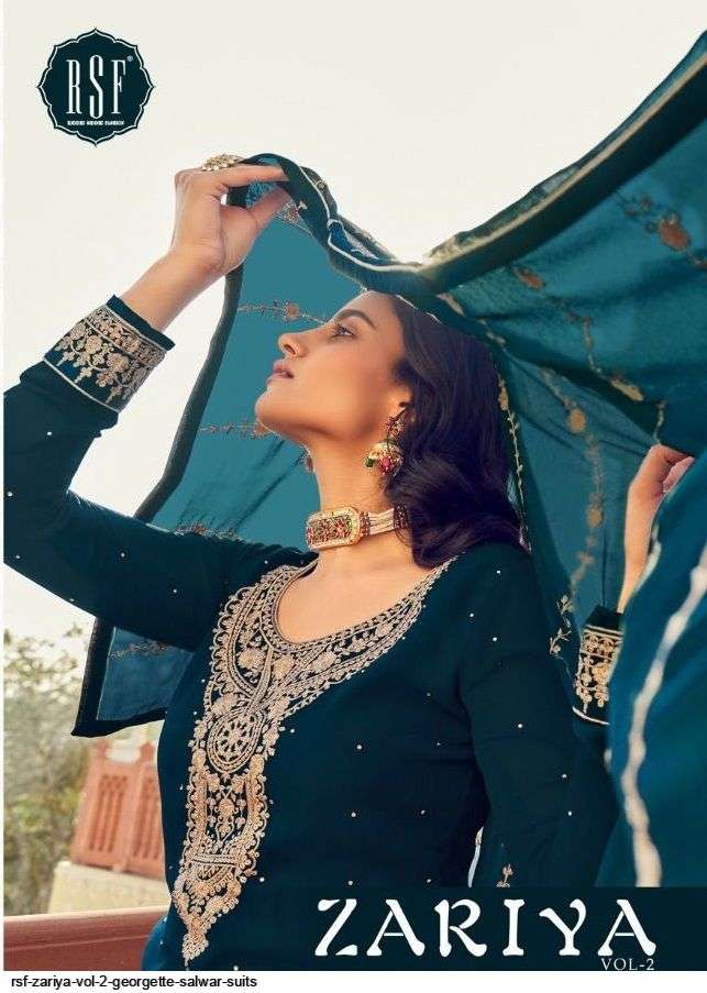 RSF ZARIYA VOL 2  GEORGETTE WITH HEAVY EMBRODERY WORK PARTY WEAR SUIT WHOLESALER 
