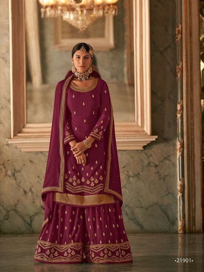 ZUBEDA SAIYARA REAL GEORGETTE WITH HEAVY EMBRODERY WORK PARTY WEAR SHARARA SALWAR SUIT WHOLESALE RATE 