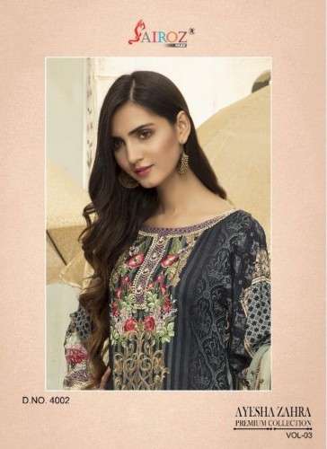 SAIROZ FABS AYESHA ZAHRA VOL 3 PAKISTANI COTTON PRINTED WITH PATCH WORK PAKISTANI SALWAR SUIT SUPPLIER 