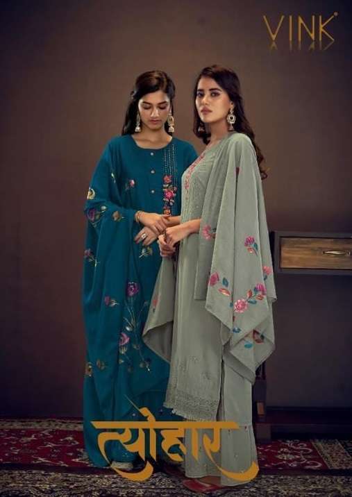 VINK TYOHAR GEORGETTE HAND WORK KURTI SUPPLIER IN SURAT MARKET 