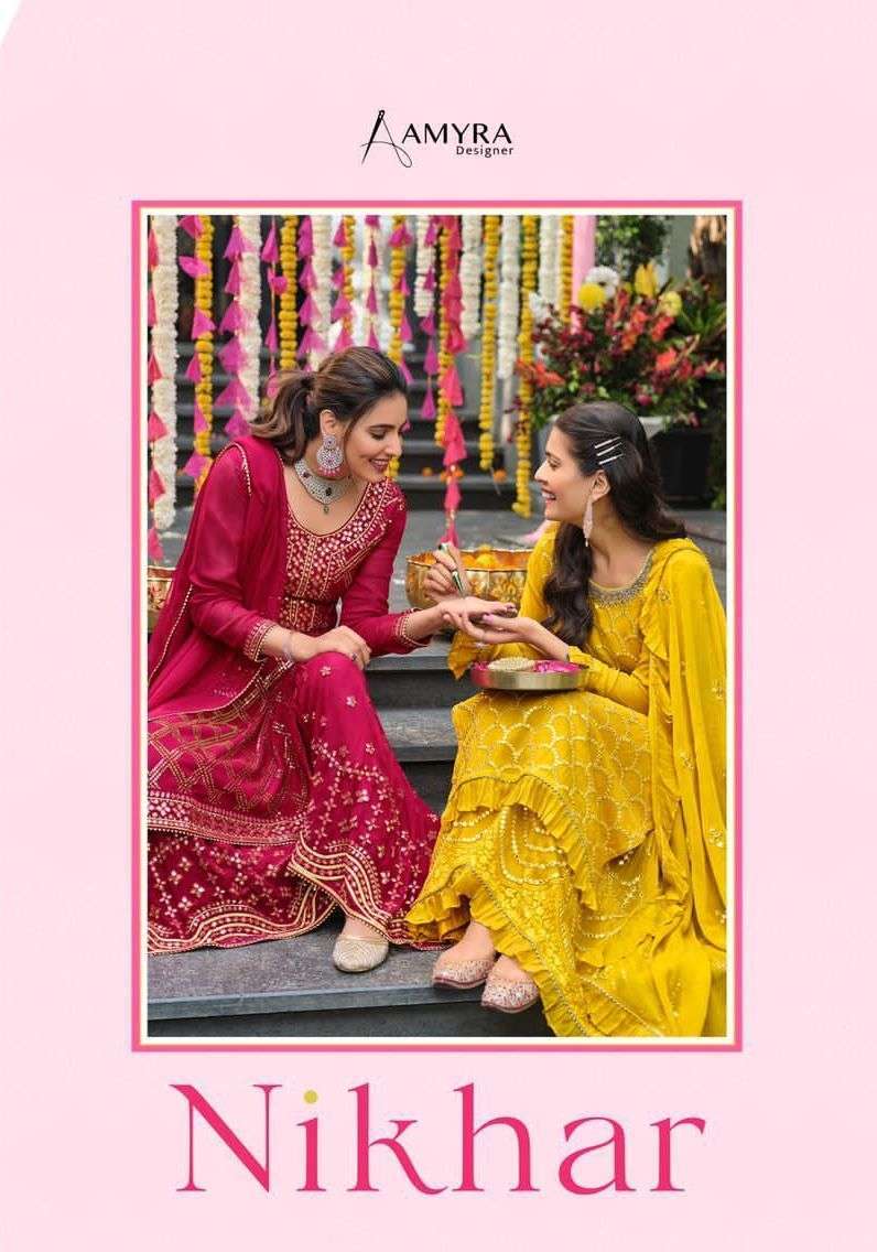 AMYRA DESIGNER NIKHAR BLOOMING GEORGETTE HEAVY EMBRODERY WORK PARTY WEAR SALWAR SUIT 