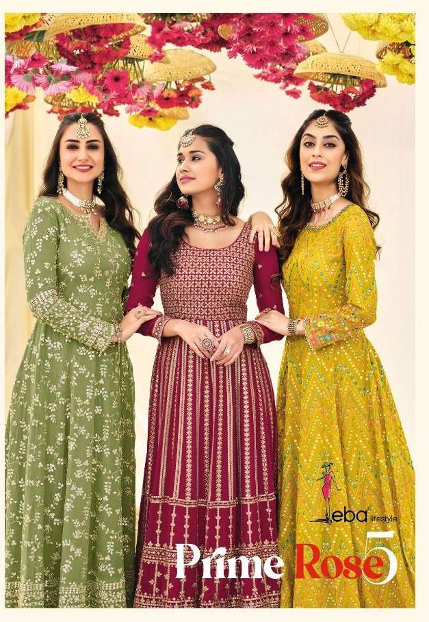 EBA PRIME ROSE VOL 5 GEORGETTE WITH HEAVY EMBRODERY WORK GOWN COLLECTION SUPPLIER 
