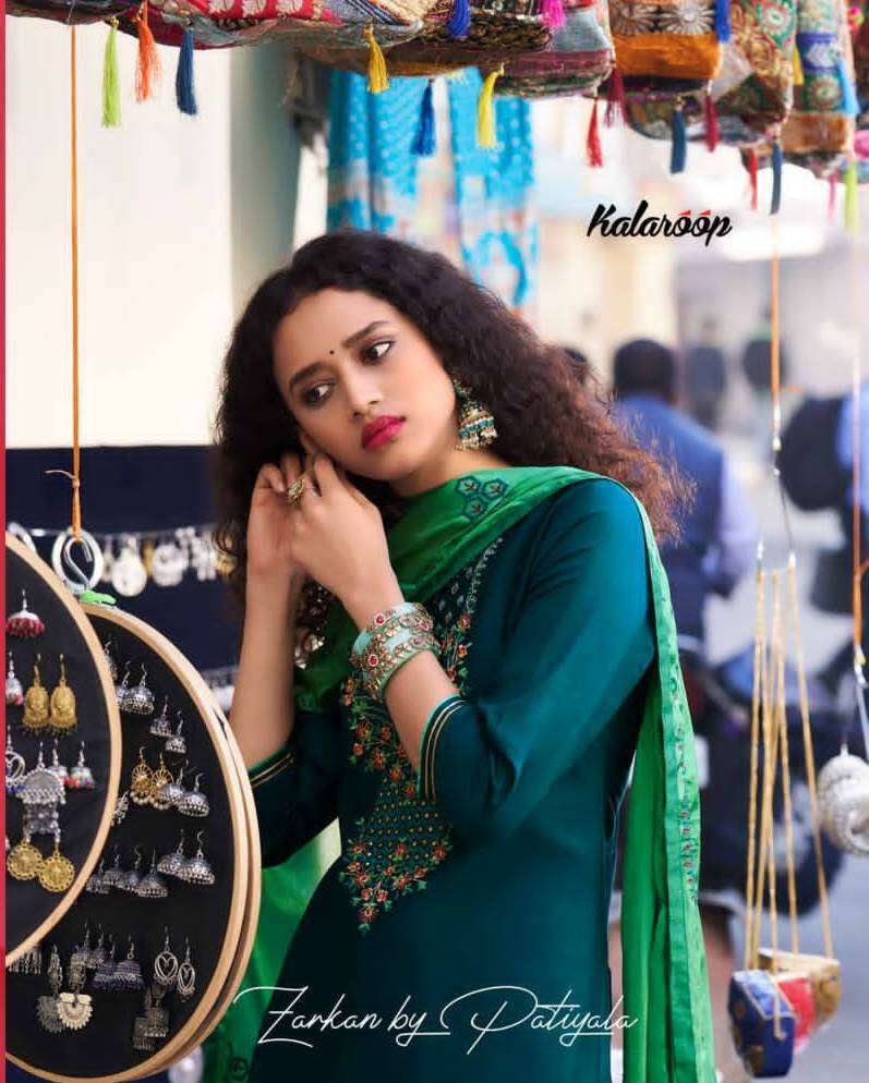 KALAROOP ZARKAN JAM SILK COTTON FANCY WORK STITCHED SALWAR KAMEEZ WHOLESALER 