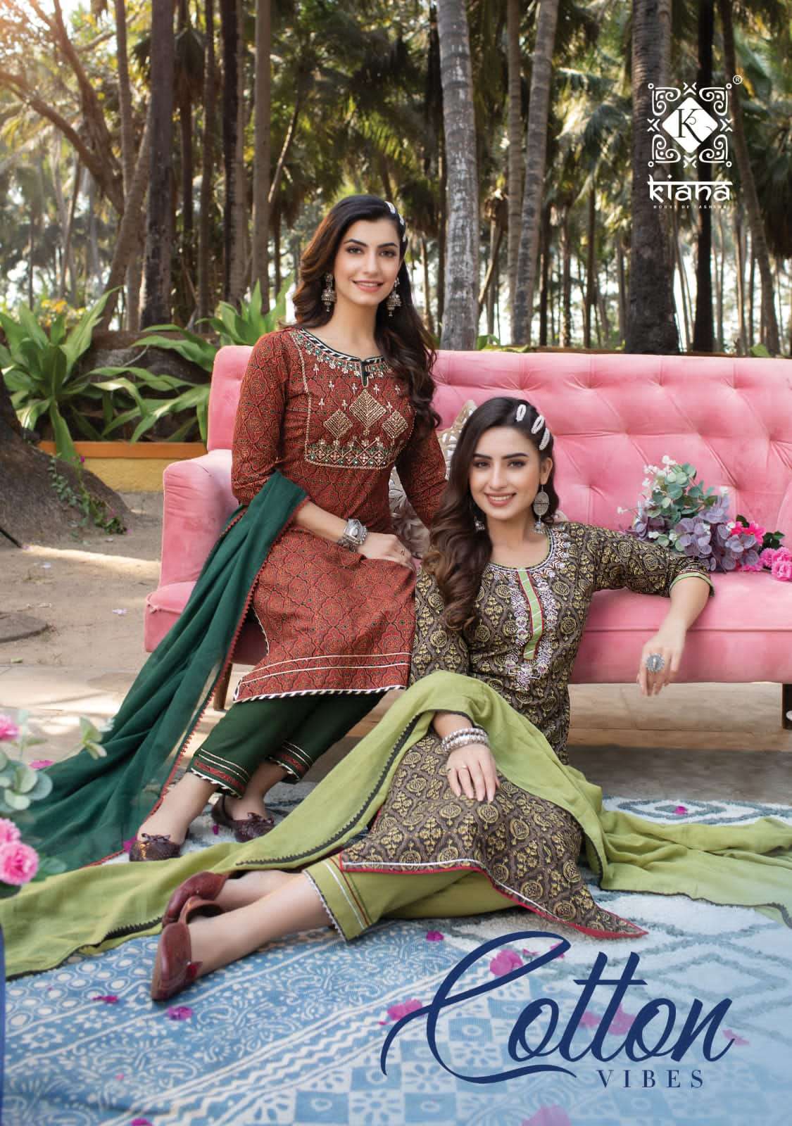 KIANA COTTON VIBES EMBRODERY WORK FANCY KURTI WHOLESALE CATALOGUE 