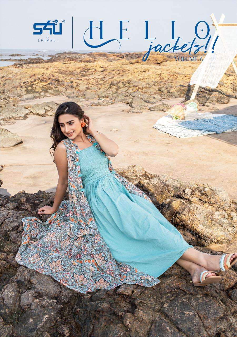 S4U HELLO JACKET VOL 6 FANCY PRINTED DESIGNER KURTI SUPPLIER IN SURAT 