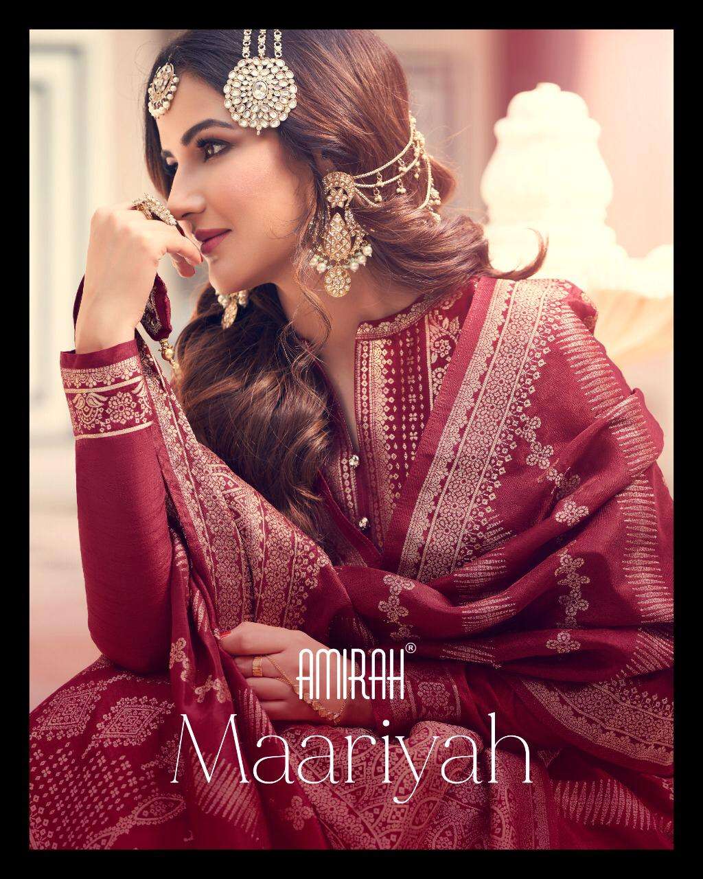AMIRAH MAARIYAH PURE VISCOSE DOLA JEQARD DESIGNER PARTY WEAR SUIT AVAILABLE AT WHOLESALE RATE 
