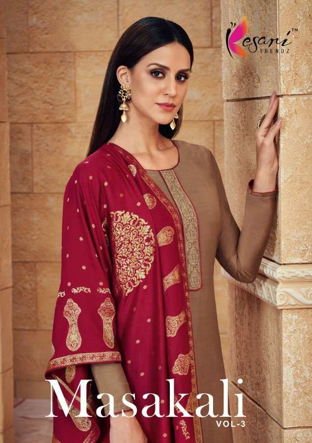 KESARI TRENDZ MASAKALI VOL 3 PURE VISCOSE MASLIN DESIGNER LATEST SALWAR KAMEEZ AVAILABLE AT WHOLESALE RATE 