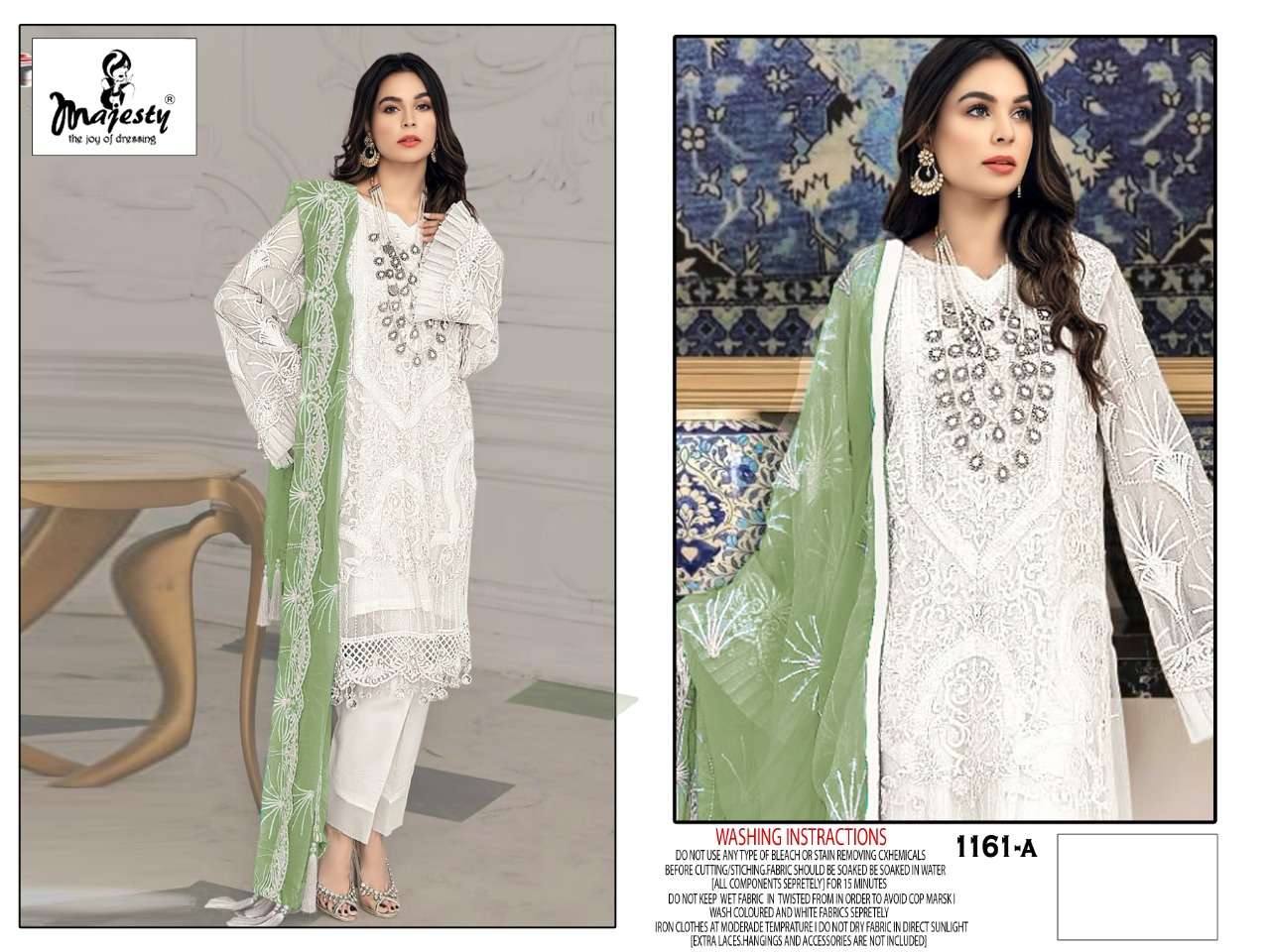 MAJESTY 1161 SERIES PURE COTTON WITH EMBRODERY WORK  PAKISTANI SUIT WHOLESALE CATALOGUE 