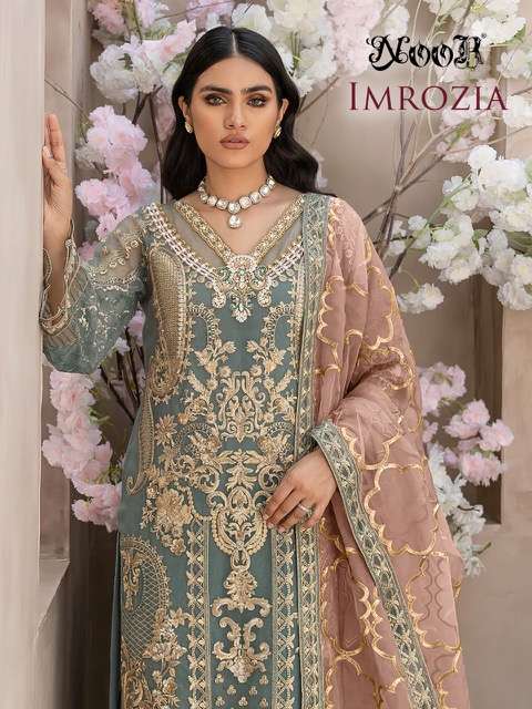 NOOR IMROZIA FAUX GEORGETTE HEAVY EMBRODERY WORK DESIGNER PARTY WEAR SALWAR SUIT WHOLESALER IN SURAT 
