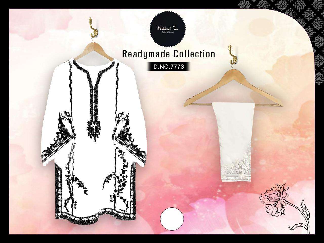 MEHBOOB TEX NEW 7773 SERIES PURE GEORGETTE EMBRODERY WORK PAKISTANI STYLE KURTI SUPPLIER IN SURAT 