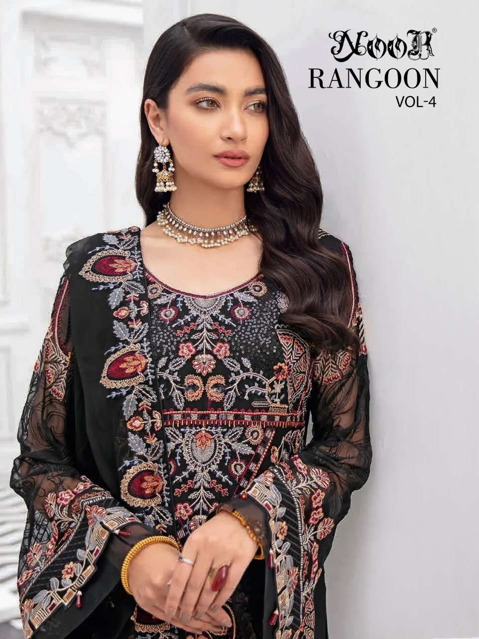 NOOR RANGOON VOL 4 FAUX GEORGETTE NET WITH EMBRODERY WORK DESIGNER PAKISTANI SALWAR KAMEEZ SUPPLIER IN SURAT 