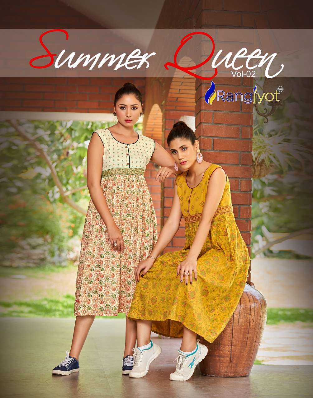 RANGJYOT SUMMER QUEEN VOL 2 COTTON GOLD PRINTED SHORT KURTI SUPPLIER IN SURAT 
