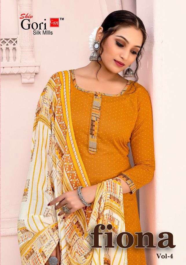 SHIV GORI FIONA VOL 4 HEAVY COTTON PRINTED DRESS MATERIAL SUPPLIER IN SURAT 