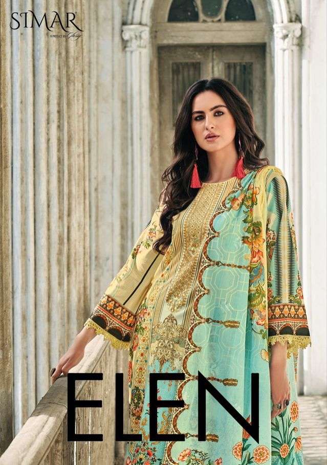 SIMAR ELEN PURE COTTON EMBROIDERY WORK DIGITAL PRINTED WITH EMBRODERY WORK LATEST SALWAR KAMEEZ 