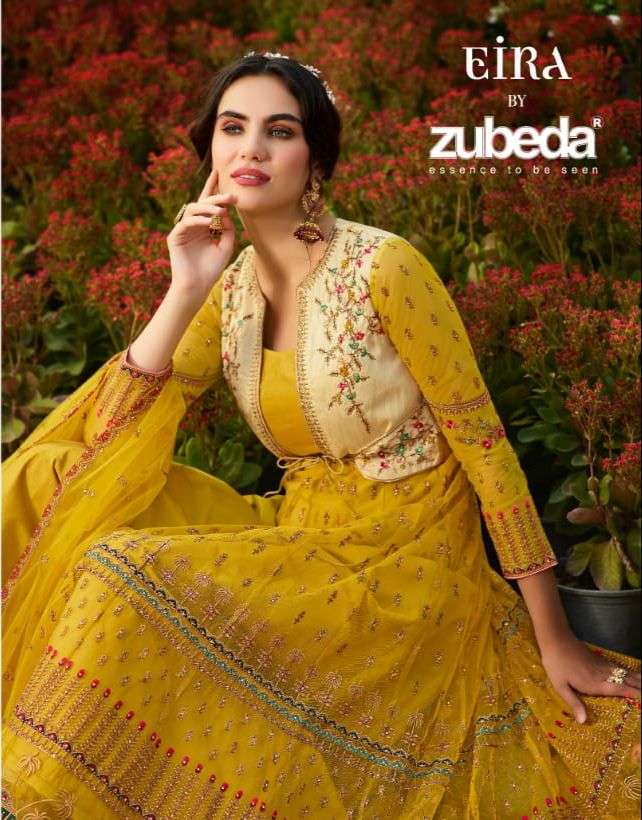 ZUBEDA EIRA NET EMBRODERY WITH HEAVY EMBRODERY WORK PARTY WEAR SALWAR KAMEEZ SUPPLIER IN SURAT 