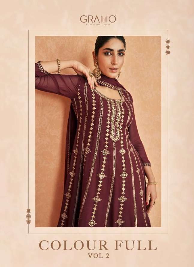 GRAMO COLOUR FULL VOL 2 HEAVY GEORGETRE SARARA SUITS COLLECTION 2022