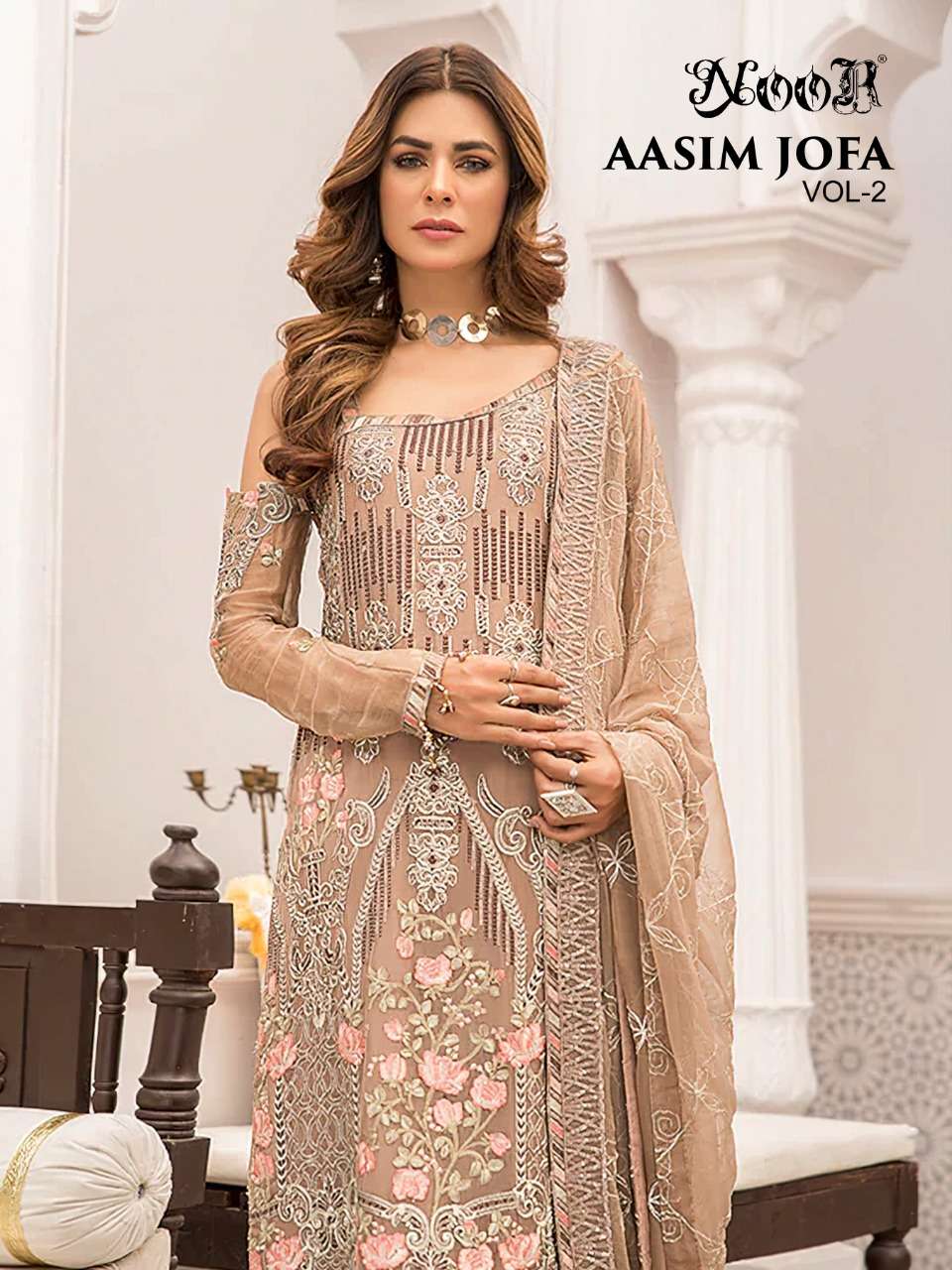 NOOR AASIM JOFA VOL 2 HEAVY GEORGETTE EMBRODERY WORK PARTY WEAR PAKISTANI SUIT SUPPLIER IN SURAT 