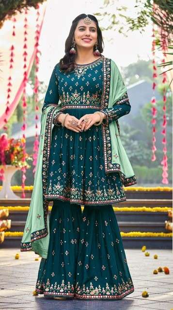 AMYRA DESIGNER RIWAZ VOL 3 1009 TO 1012 SERIES CHINON TOP PLAZOO WITH DUPATTA CATALOGUE 